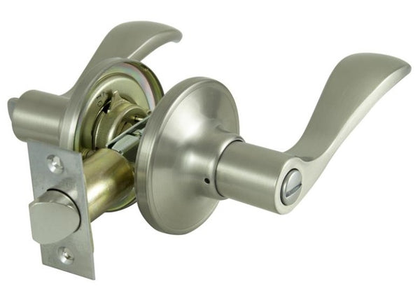 ProSource LYEX201V-PS 6-Way Adjustable Privacy Lever Lockset, Satin Nickel