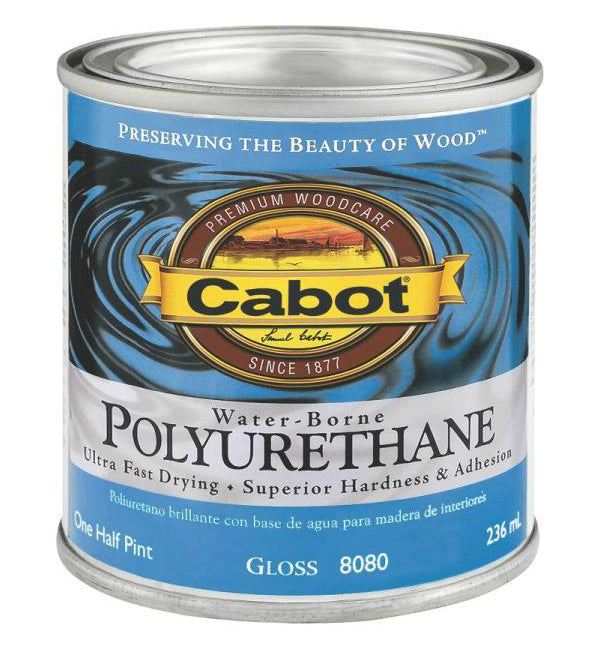 Cabot 8080 Water-Borne Polyurethane, 1/2 Pt, Gloss