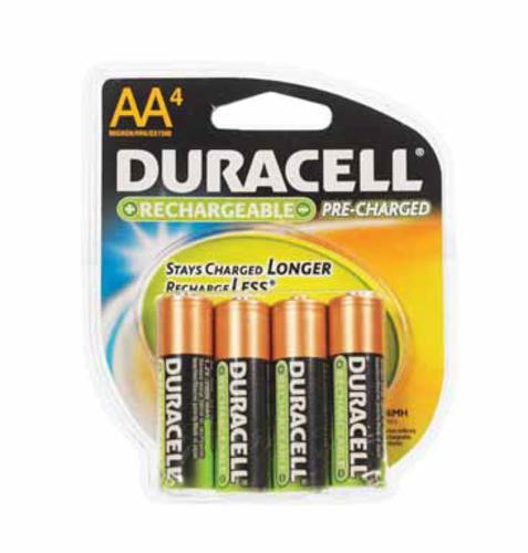 Duracell DC NL AA4BCD Pre-Charged Rechargeable Batteries, 2000 mAH, AA
