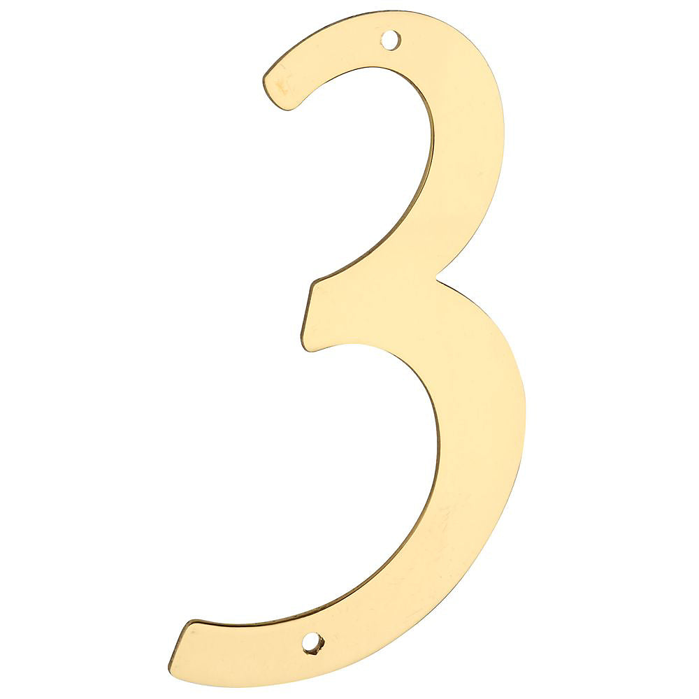 National Hardware N211-615 V1901 #3 House Numbers, Solid Brass, 4"