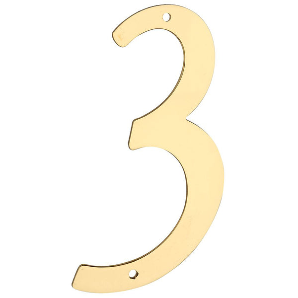 National Hardware N211-615 V1901 #3 House Numbers, Solid Brass, 4"