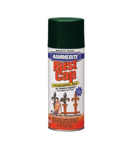 Hammerite Rust Cap 42230 Rust Preventative Spray Paint, 12 Oz, Dark Green