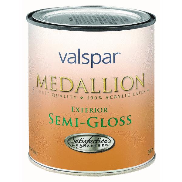Valspar 027.0004308.005 Medallion Exterior Semi-Gloss House & Trim Paint, 1 Quart, Pastel Base