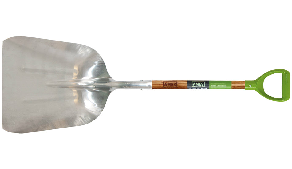 Ames 2672100 Aluminum Scoop With D-Handle,  #12, 26"