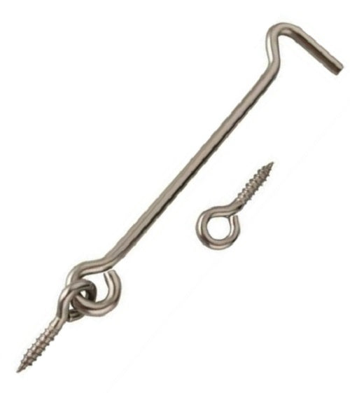 Prosource LR-419-PS Hooks and Eyes, Steel, Bright Zinc, 4"