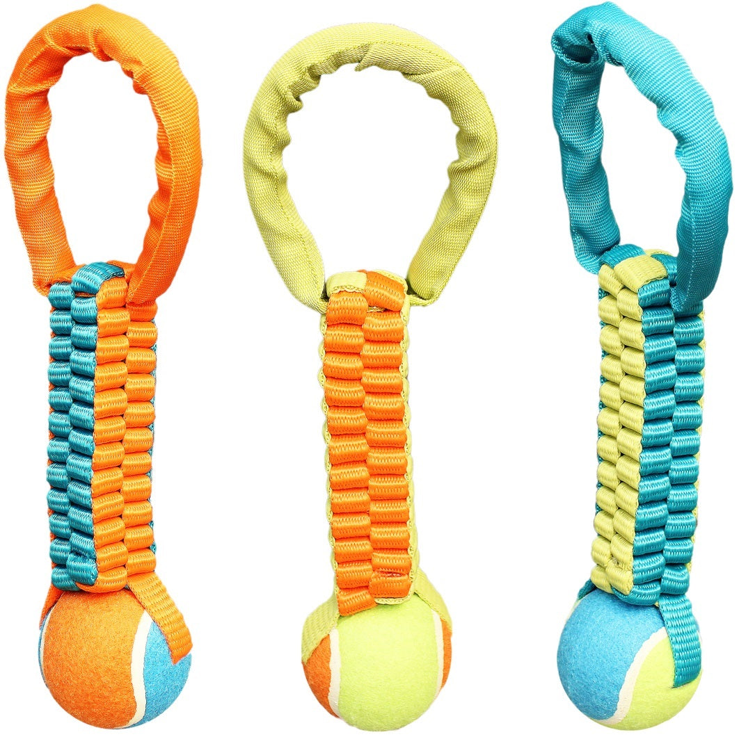 Chomper WB15525 Nylon Tennis Tug Dog Toy, Assorted Colors