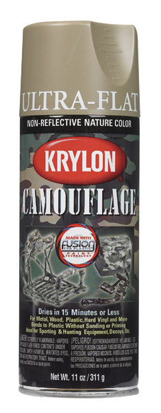 Krylon 4291 Camouflage Spray Paint, 11 Oz, Khaki