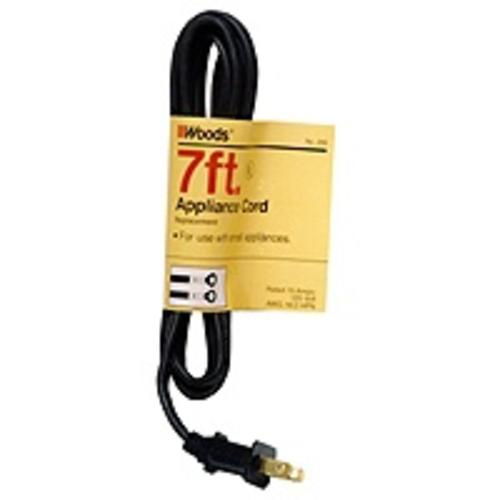 Woods 0288 Foot HPN Cord for Non-Polarized Appliances, 7&#039;, Black