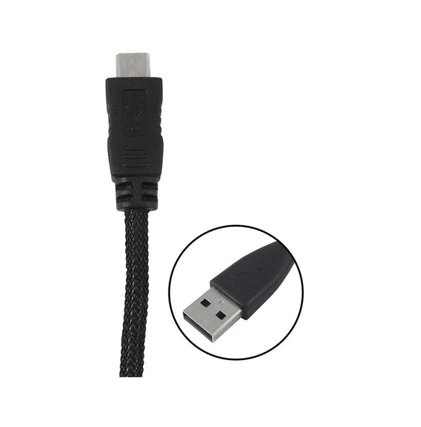 AmerTac PM1003MCBB Zenith Braided Micro-B to USB A Cable, Black, 3' L