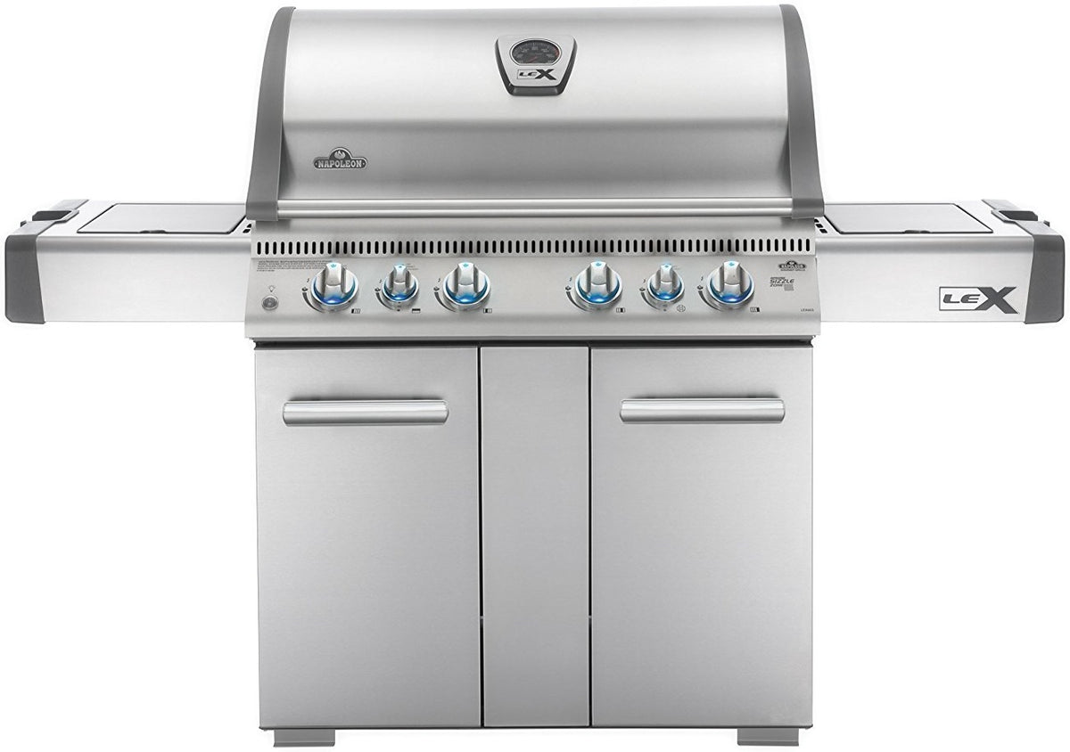 Napoleon LEX605RSBINSS LEX 605 Natural Gas Grill With Side Burner and Infrared Bottom & Rear Burners, 90500 BTU