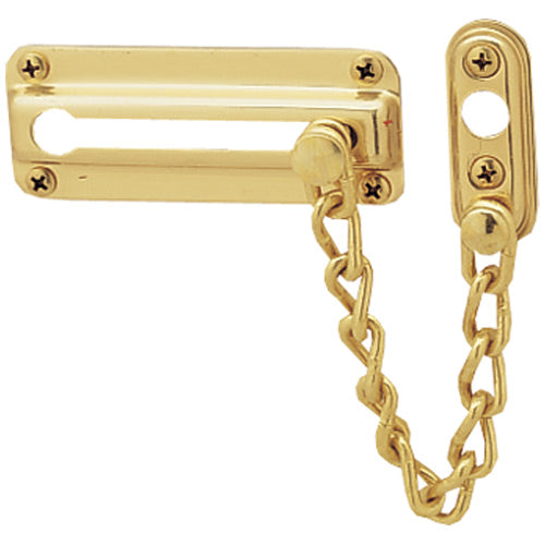 Prime Line Products U 9907 Chain Door Guard with Steel Chain, Solid Brass