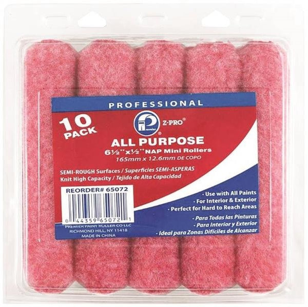 Premier Paint Roller 65072 Z-Pro All Purpose Mini-Roller Cover, 6-1/2"