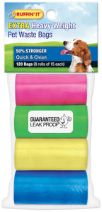 Ruffin' It 19321 Waste Bags Refill, Assorted Colors, 8 Roll/Pack
