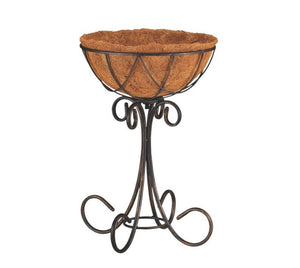 Mintcraft W52891 Coconut Lined Planter With Stand, 18-1/2" x 13"