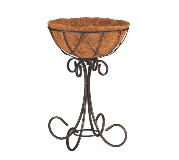 Mintcraft W52891 Coconut Lined Planter With Stand, 18-1/2" x 13"
