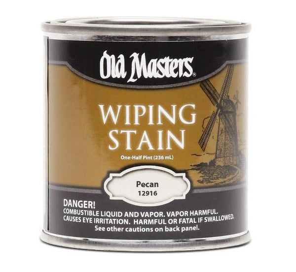 Old Masters 12916 Wiping Stain, Oil-based, Pecan, 1/2 Pint