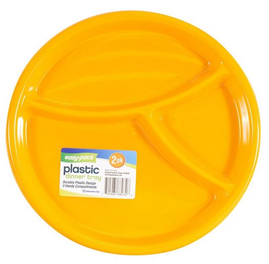 Easy Pack 8032 Dinner Tray With 3 Section, Plastic