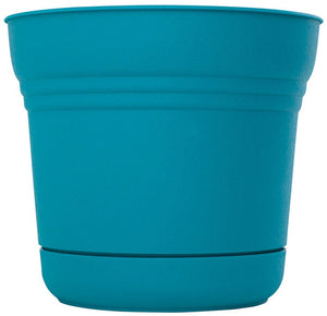 Bloem SP1027 Plastic Resin Round Saturn Planter with Saucer, 10 Inch, Calypso