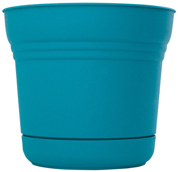 Bloem SP1027 Plastic Resin Round Saturn Planter with Saucer, 10 Inch, Calypso