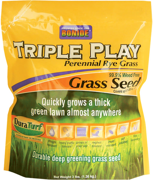 Bonide 60271 Triple Play Rye Grass Seed, 3 Lb