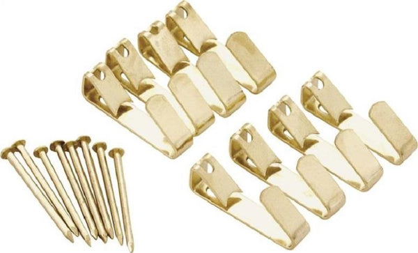 Prosource PH-122308-PS Picture Hanger, Polished Brass, Card of 8
