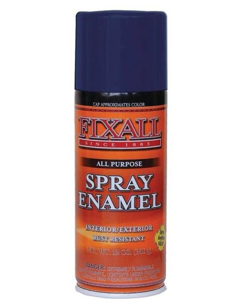 Fixall F1306 Enamel Spray Paint, Liquid, Characteristic, 12 Oz, Aerosol, Dark Blue