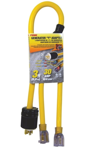 Prime GCT20903 Stow Generator "Y" Adapter, 3', Yellow