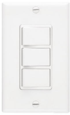 Broan P66W NuTone 3-Function Control Wall Switch for Ventilation Fans, White