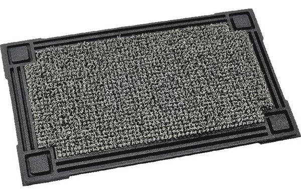 Grassworx 10374051 Heavy Duty Door Mat, 30" L x 18" W, Cinder Grass