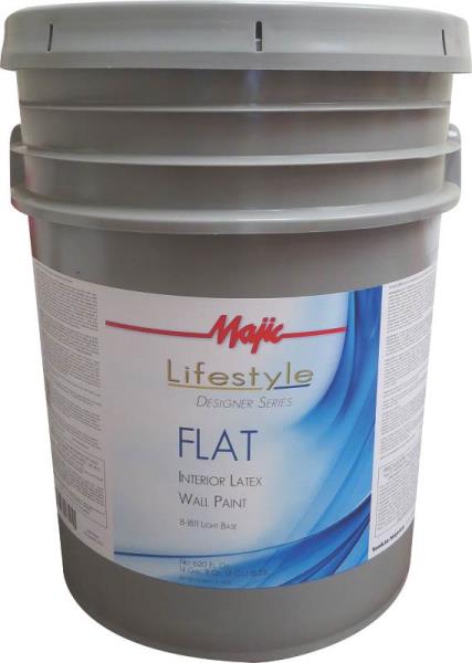 Majic Lifestyle 8-1811 Flat Interior Latex Wall Paint, White/Light Base
