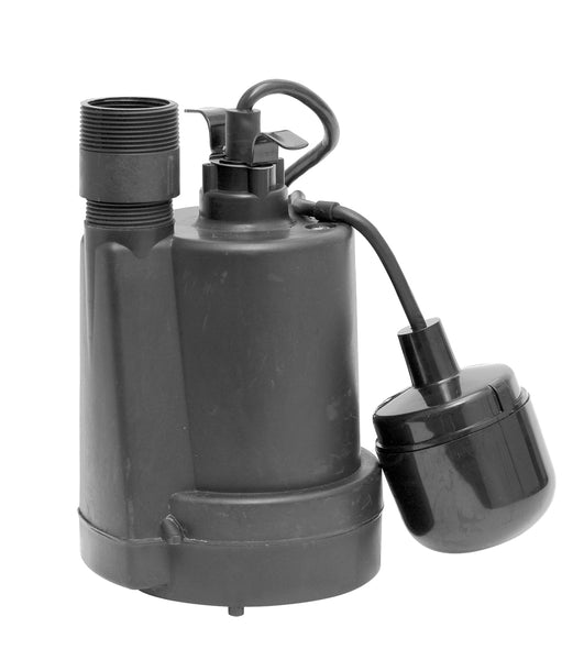 Superior Pump 92330 Thermoplastic Sump Pump With Tethered Float Switch, 1/3 HP
