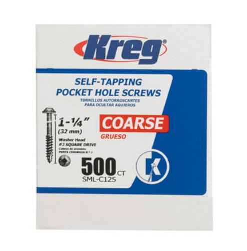 Kreg SML-F125-500 Fine Pocket-Hole Screw, #7 x 1-1/4", 500Ct
