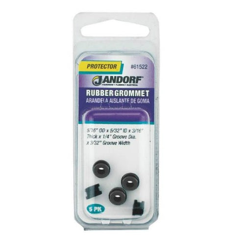 Jandorf 61522 Rubber Grommet, 5/16" x 5/32" x 3/16"