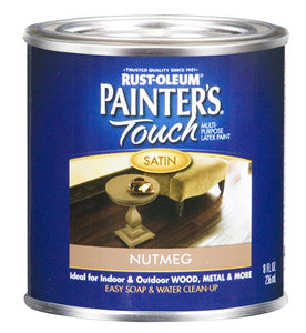 Rust-Oleum 240290 Painter's Touch Acrylic Latex Paint, Satin Nutmeg, 1/2 Pint
