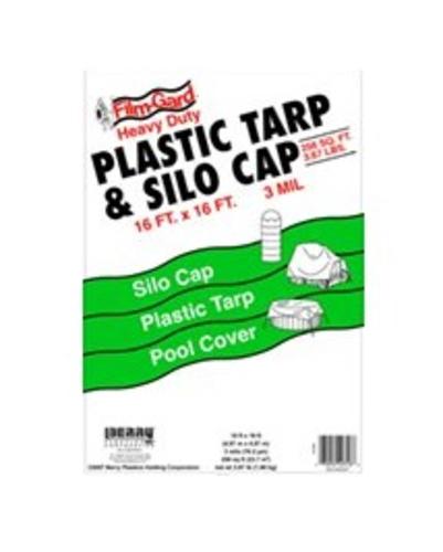 Film-Gard SSC-16 Plastic Tarp & Silo Cap, 16&#039;x16&#039;, Black