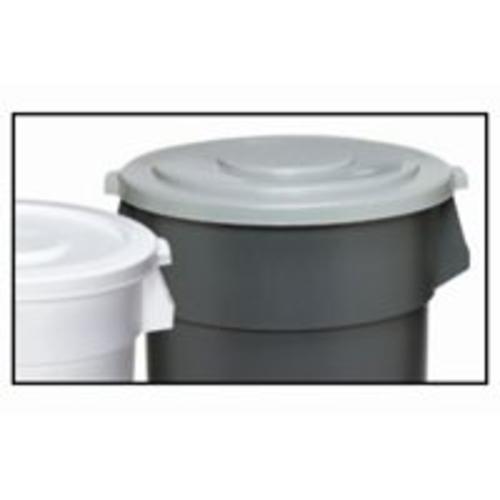 Continental 2001GY Huskee Round Flat Receptacle 20-Gallon Container Lid, Gray