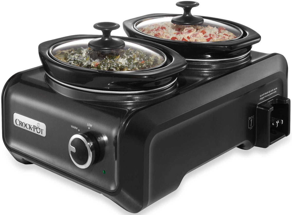 Crock-Pot SCCPMD1-CH Double Crock Slow Cooker, Metallic Charcoal