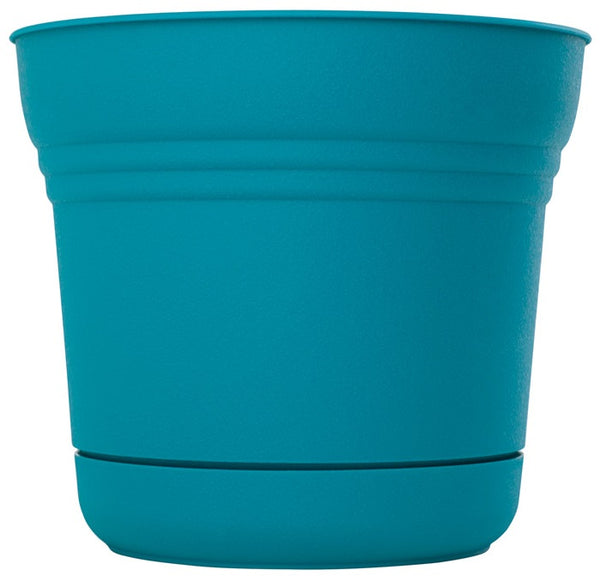 Bloem SP1427 Plastic Round Saturn Planter with Saucer, 14 Inch, Calypso