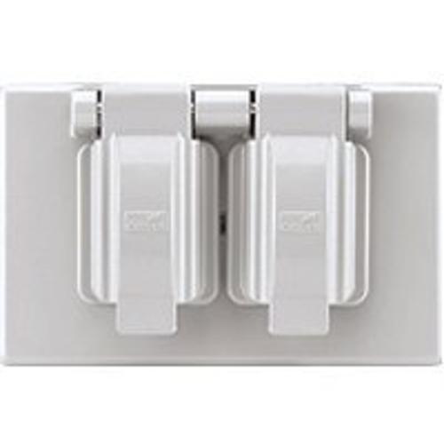 Cooper Wiring S1962W-SP Single Gang Duplex Receptacle Outlet Cover, White
