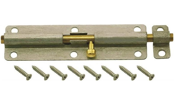 Prosource CL-702-PS Barrel Bolt With Brass Pin, 6", Galvanized