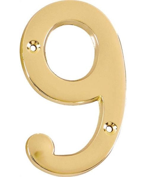 Prosource N-Z049PB3L-PS House Numbers #9, Zinc Die-Cast