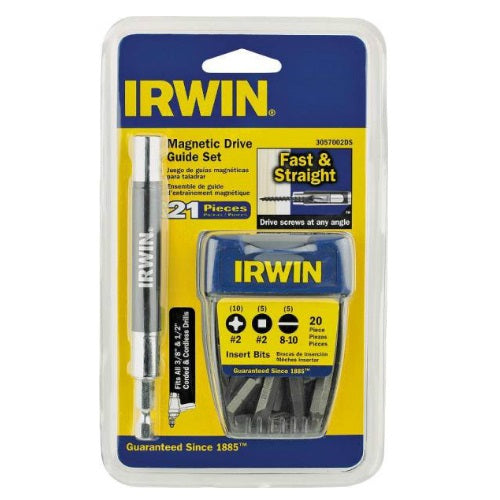 Irwin 3057002DS Magnetic Drive Guide Set, 1", 21 Piece