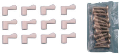 Slide-Co PL-7775 Plastic Screen Clips with Screws, White, 7/16", 12-Pack