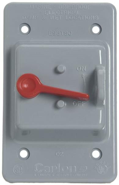 Carlon E98TSCN-CAR Single Toggle Switch, Grey