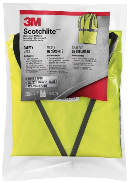 3M 94616-80030 Scotchlite HiViz Reflective Safety Vest, Yellow