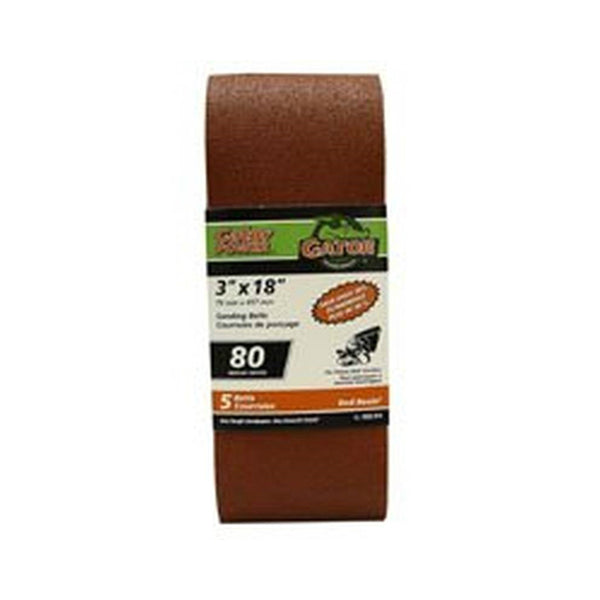 Gator 7032-012 Heavy Duty Resin Bond Power Sanding Belt, 18" x 3", 80 Grit
