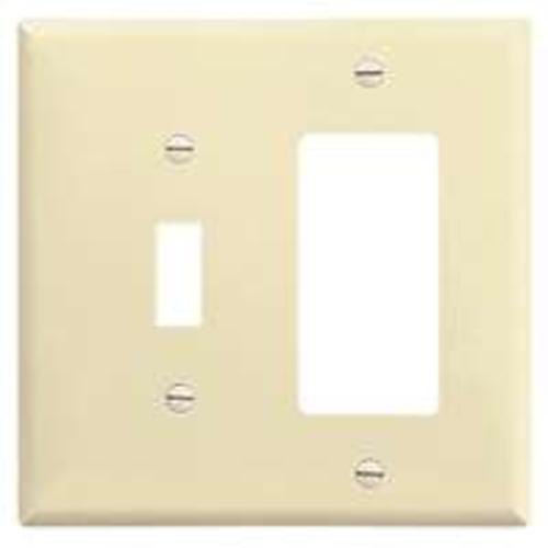 Cooper Wiring 2153A-BOX 2G Toggle & Decorator Plate, Almond Finish, Flush fitting, Boxed
