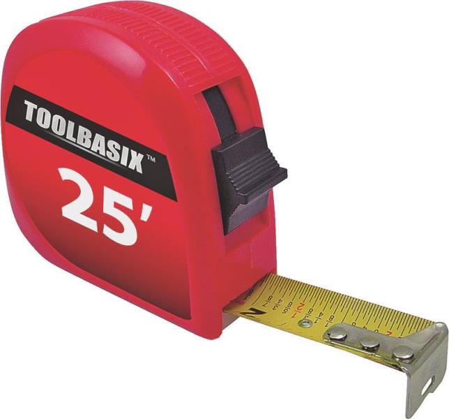Toolbasix 62-7.5X25-R SAE Tape Measure, 1" x 25'