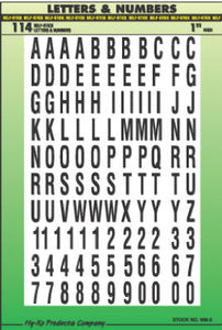 Hy-Ko MM-6 Self-Stick Letters & Numbers Assortment, 1", Black On White