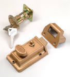 First Watch Security 1105 Night Latch & Locking Cylinder, Brass